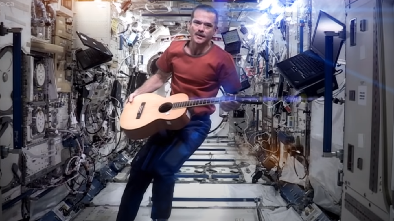 Canadian astronaut Chris Hadfield singing Space Oddity on the International Space Station